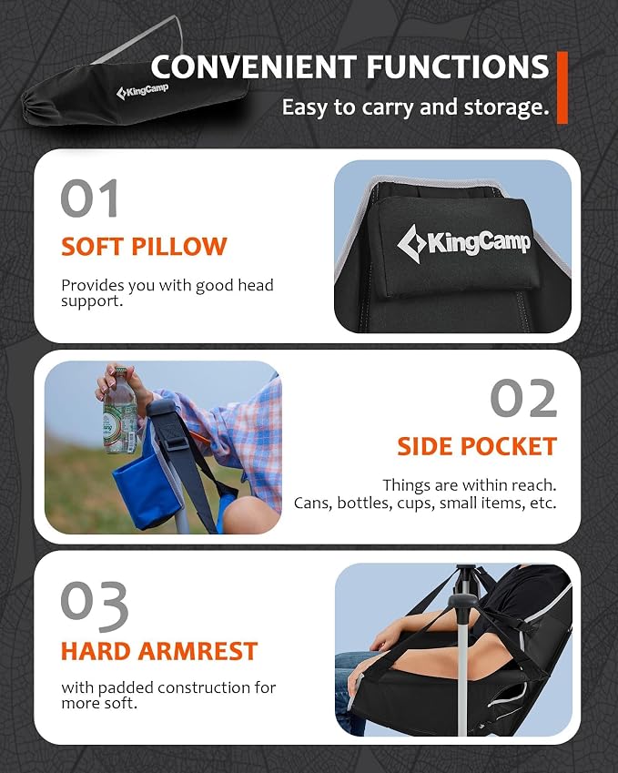 KingCamp Hammock Chair with Footrest – Heavy Duty Swinging Rocking Camping - Image 8