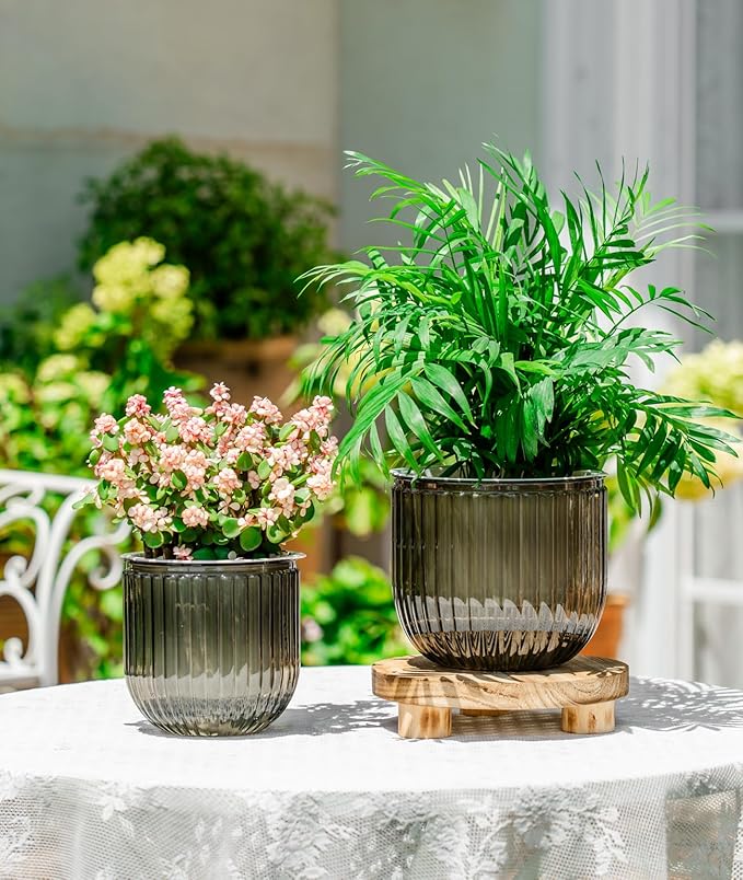 Melphoe Self Watering Pots for Indoor Plants Planter, 6.5/5.3 Inch 2 Pack - Image 3