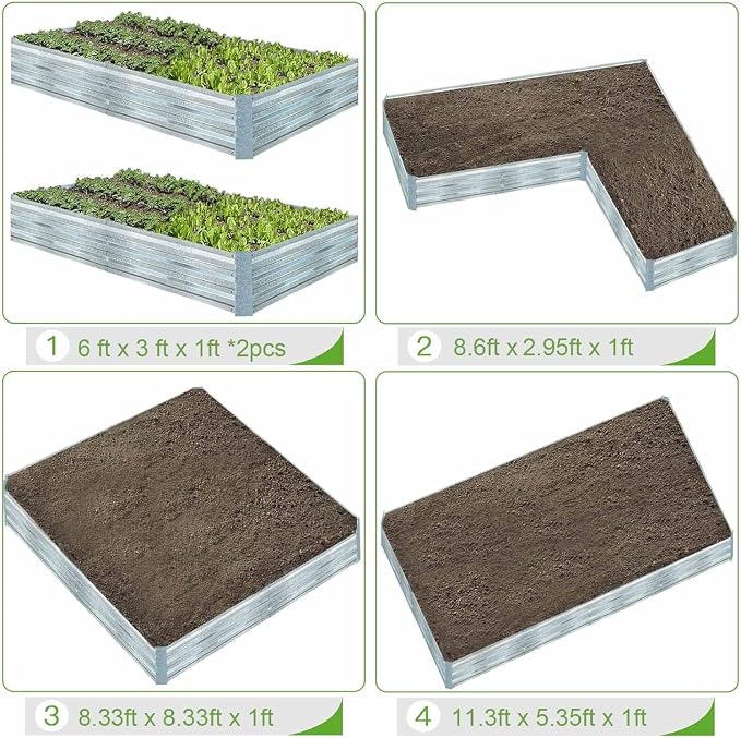 Galvanized Raised Garden Beds for Vegetables Large Metal Planter Box Steel Kit - Image 5