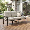 RoyalCraft Patio 3 Seats Sofa, All-Weather Outdoor Couch, Patio Furniture Sofa by Bringyoubetterlife