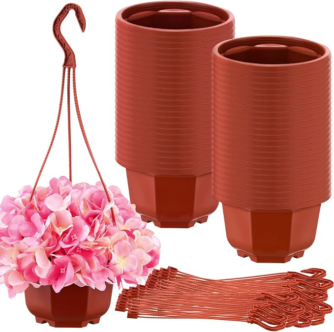 Roshtia 50 Pcs 5.9 inch Plastic Hanging Plant Pots by Roshtia