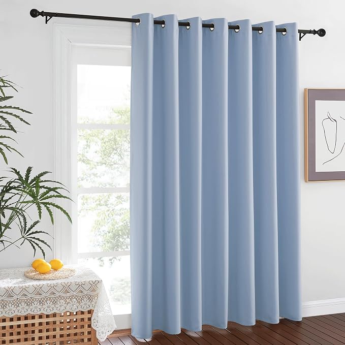 NICETOWN Blackout Vintage Blue Bedroom Curtain 84 inches Long, Grommet Thermal - Image 8