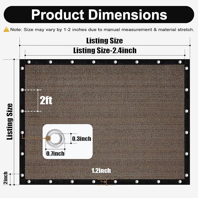 Artpuch 90% Sun Shade Cloth, 4 x 10 FT Pergola Shade Cover Canopy - Image 4