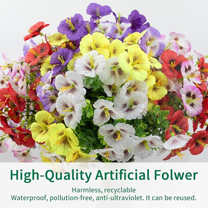 12 Bundles Artificial Pansy Flowers - Image 7