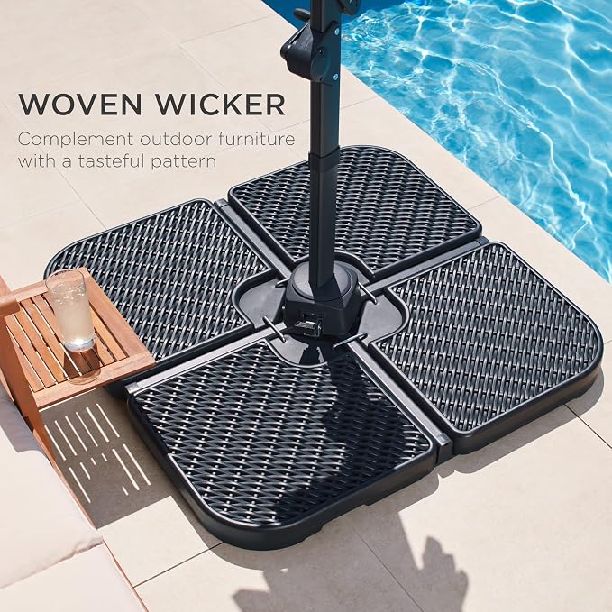 Best Choice Products 4-Piece 174lb Capacity Faux Wicker Cantilever Offset Patio - Image 5