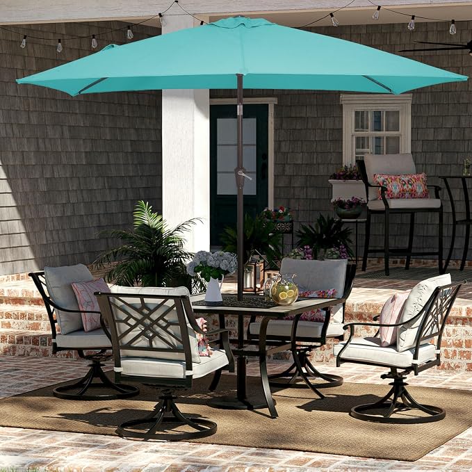 JEAREY 6.5x10 ft Rectangular Patio Umbrellas Rectangle Outdoor Umbrella - Image 2