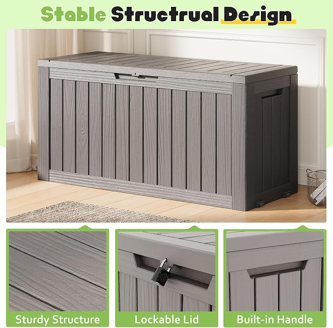 Outdoor Storage Box, Resin Deck Boxes Indoor and outdoor, Waterproof Storage - Image 4