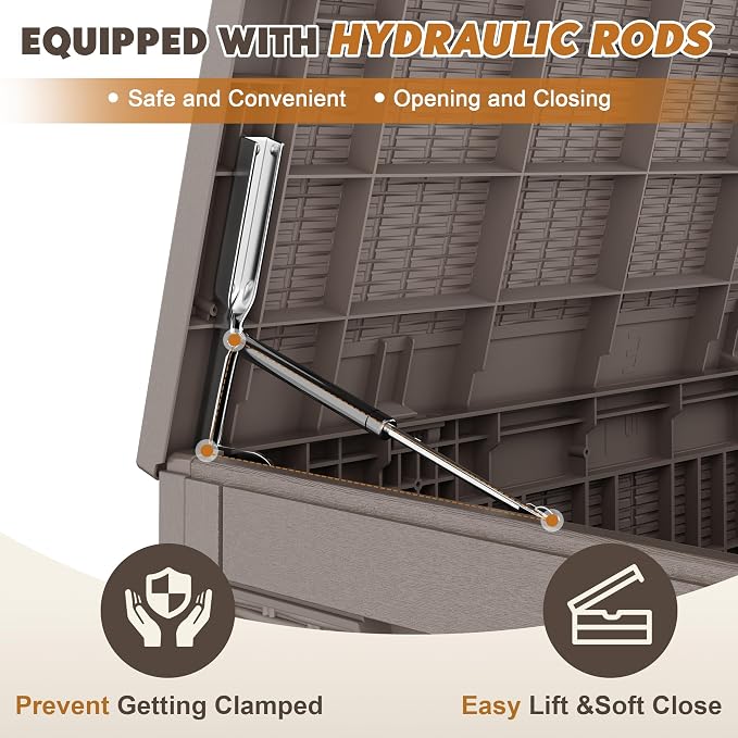 Outdoor Storage Box, Resin Deck Boxes Indoor and outdoor, Waterproof Storage - Image 5