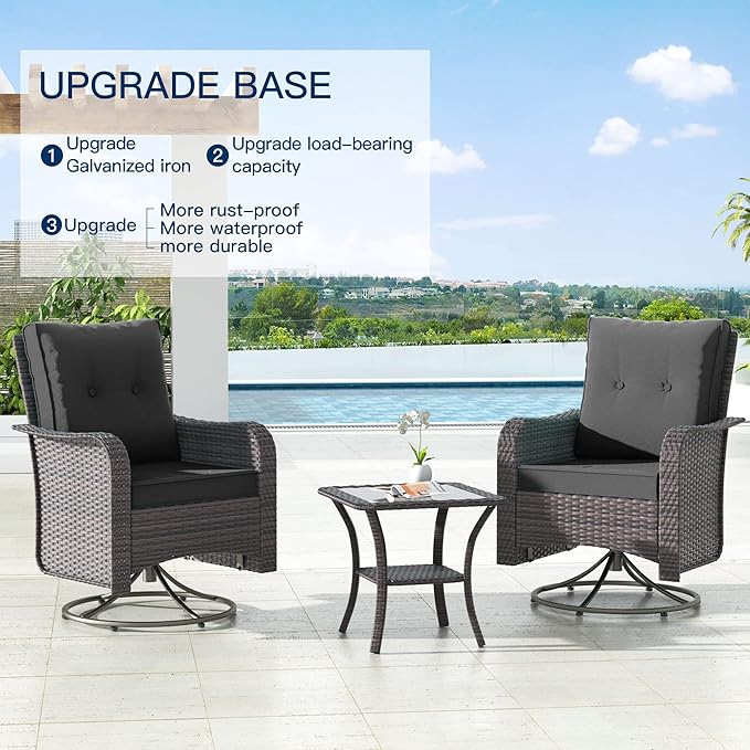 Kullavik 11 Pieces Outdoor Patio Furniture Set, PE Wicker Rattan Sectional Sofa - Image 4