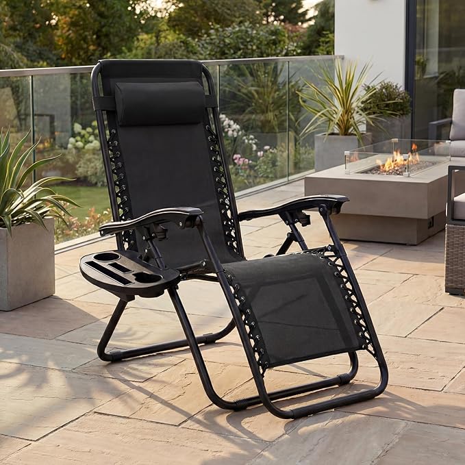 Best Choice Products Set of 2 Adjustable Steel Mesh Zero Gravity Lounge Chair - Image 2