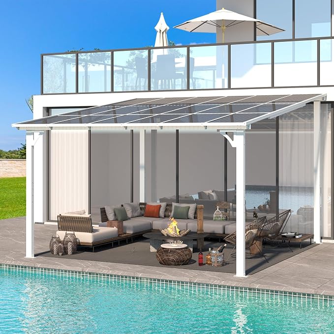 AECOJOY 12' x 12' White Gazebo Outdoor Pergola - Image 4