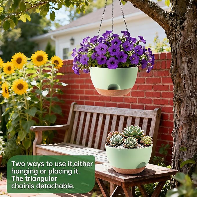 4-Piece Set of 8-Inch Hanging Planters - Image 2