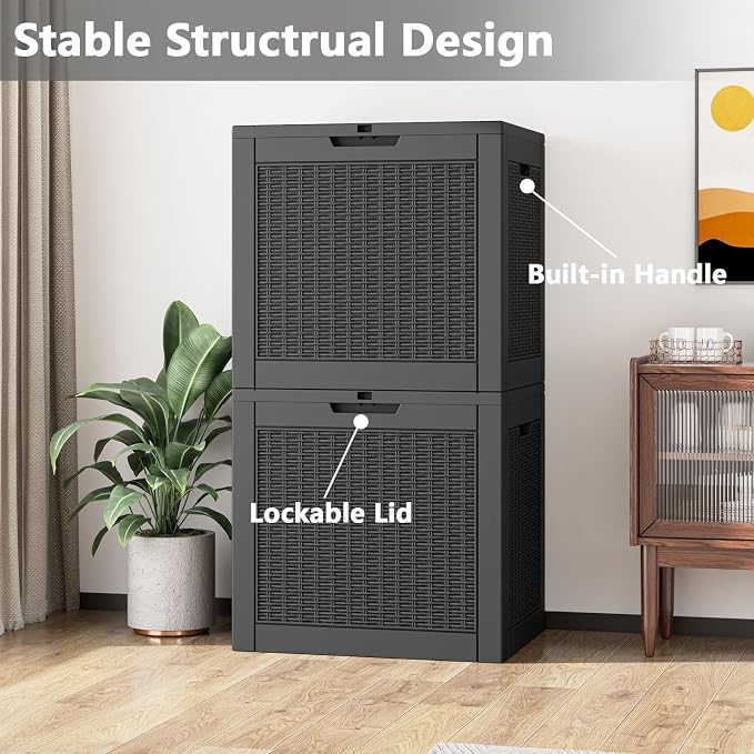 Outdoor Storage Box, Resin Deck Boxes Indoor and outdoor, Waterproof Storage - Image 5