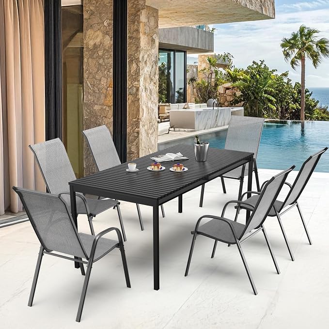 VINGLI Patio Chairs Set of 2 – Stackable Outdoor Dining Chairs - Image 7