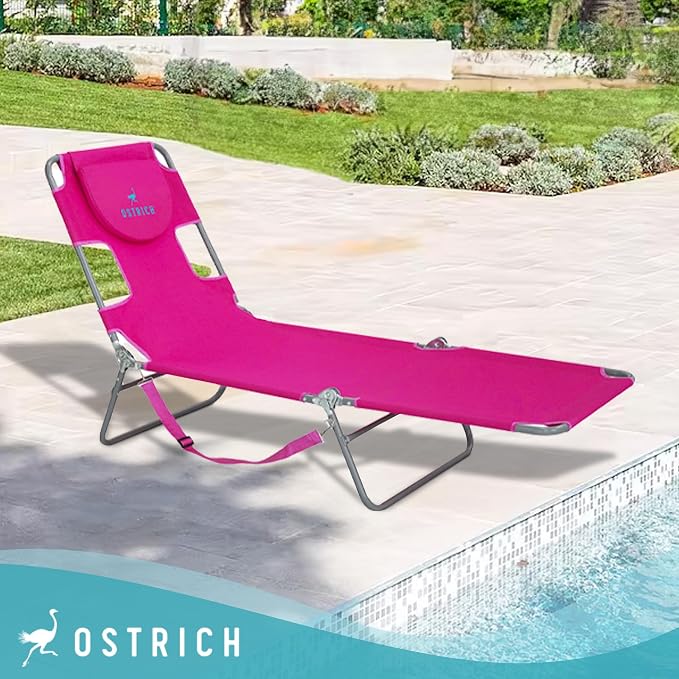 Ostrich Beach Lounge Chair, Folding & Reclining Outdoor Chaise Lounger - Image 2