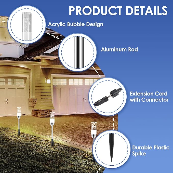 B-right Outdoor Pathway Lights, Extendable IP65 Waterproof Outdoor Garden Light - Image 4