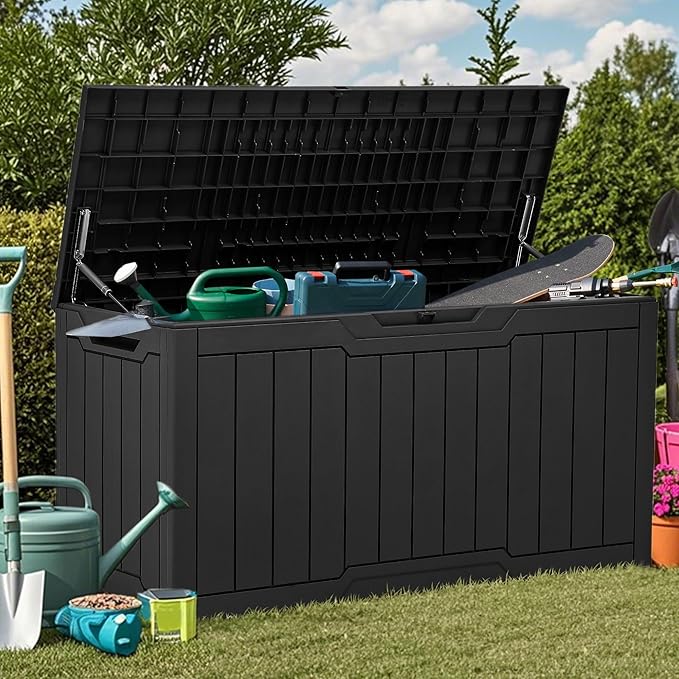 YITAHOME 80 Gallon Outdoor Storage Box, Large Water Resistant Resin Deck Box - Image 5