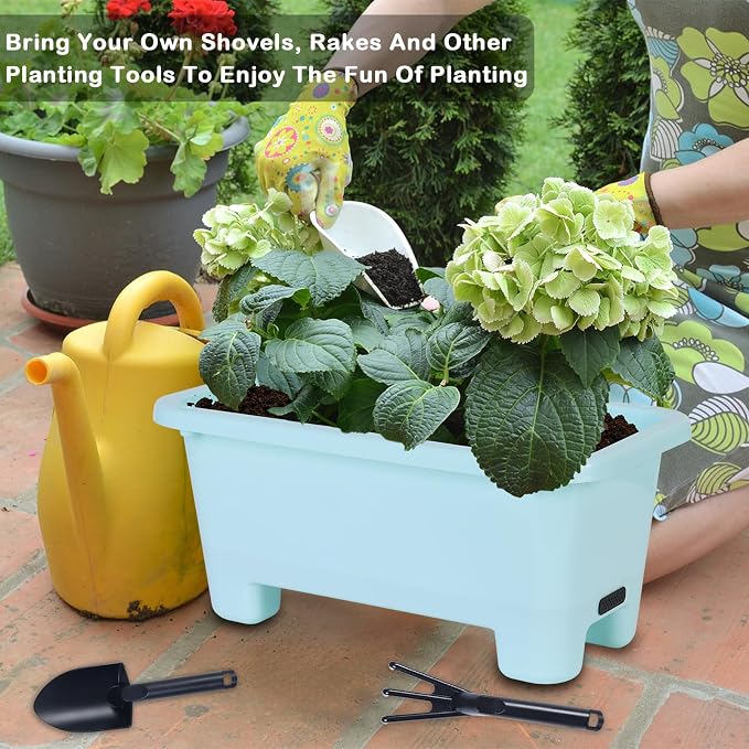 Self-Watering Rectangle Planter Boxes 8-Pack, 15.7-Inch Window Box Planter - Image 5