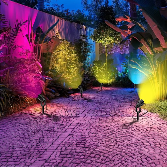 1500LM LED High Brightness Outdoor Landscape Lighting 15W RGBCW Color Changing - Image 9