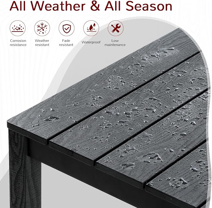 Stoog 5 Pieces Patio Dining Sets, All-Weather HIPS Material & Aluminum Frame - Image 3