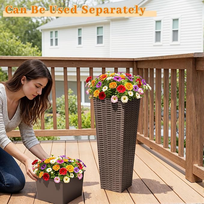 Greesum 24 Inch Tall Plastic Planters - Image 6