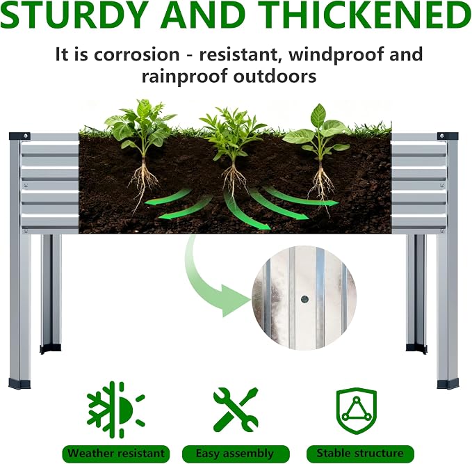 Vengarus Galvanized Raised Garden Bed Outdoor - Image 3