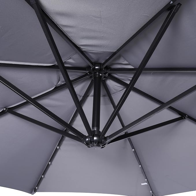 Flash Furniture Sedona Round Solar Cantilever Umbrella, Commercial Grade - Image 11