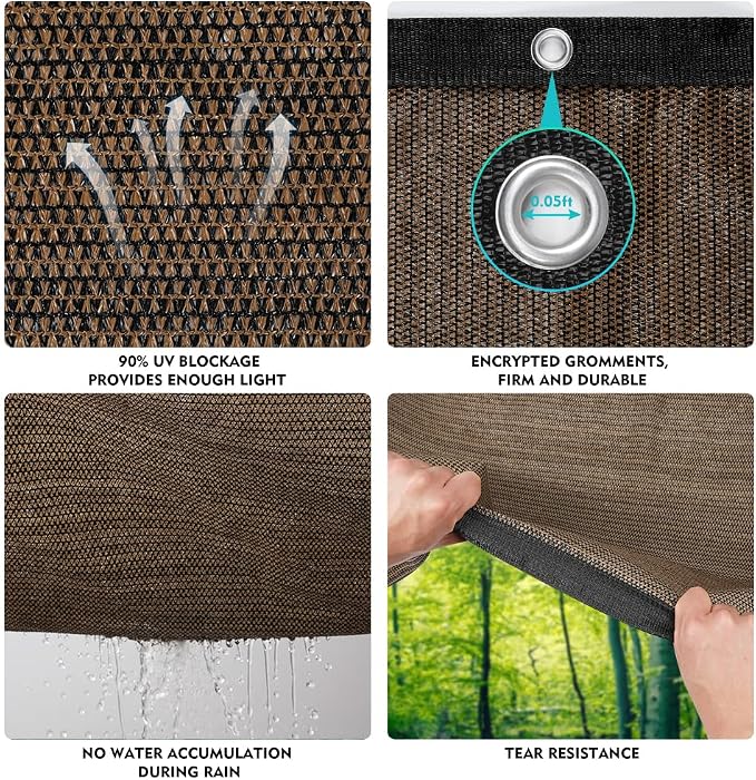 90% Shade Cloth Sun Shade Fabric Privacy Screen Shade Cover - Image 7