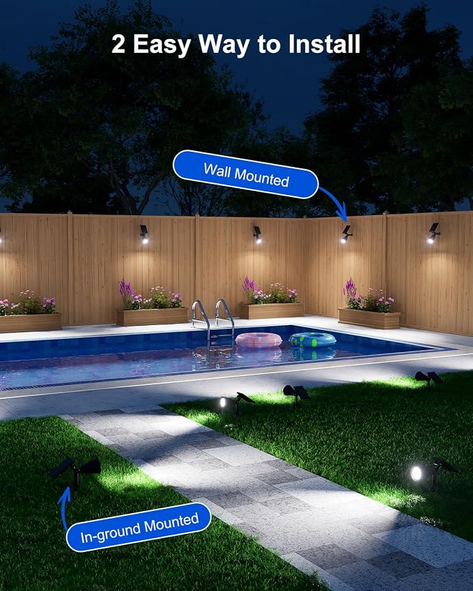 4 Pack Solar Spotlights Outdoor Waterproof - Image 9