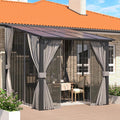 AECOJOY 8' X 8' Gazebo for Patio, Small Wall-Mounted Lean to Pergola 8x8 Gazebo by AECOJOY