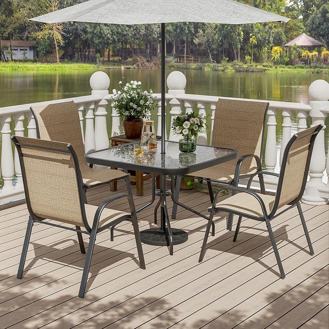 UDPATIO Patio Chairs Set of 4, Stackable Outdoor Dining Chairs - Image 2