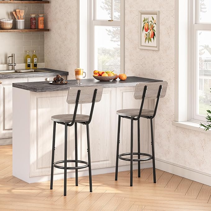 HOOBRO Bar Stools, 25.2" Bar Chairs - Image 2