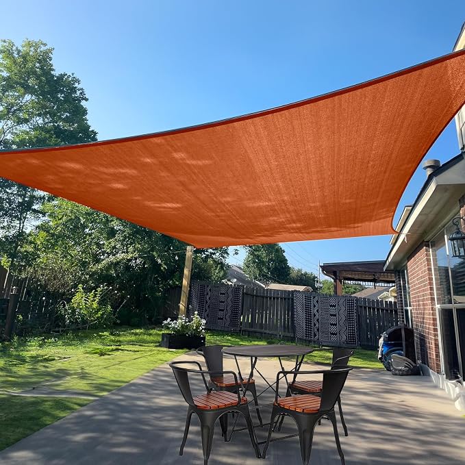 SUNLAX Sun Shade Sail 14' x 17' Terra Red Rectangle Canopy Sail Shade Cover UV by SUNLAX