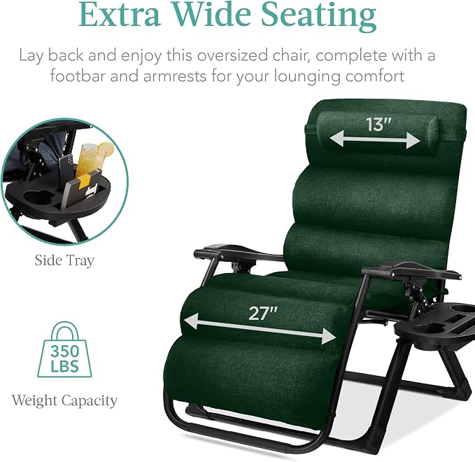 Best Choice Products Oversized Zero Gravity Chair, Folding Outdoor Patio - Image 5