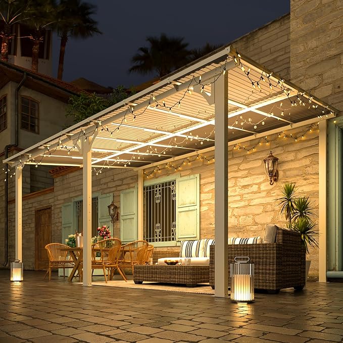 AECOJOY 14' x 10' Gazebo in White, Large Wall Mounted Gazebos on Clearance - Image 2
