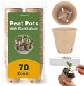 70Pcs Biodegradable 4” Peat Pots by Cleangor