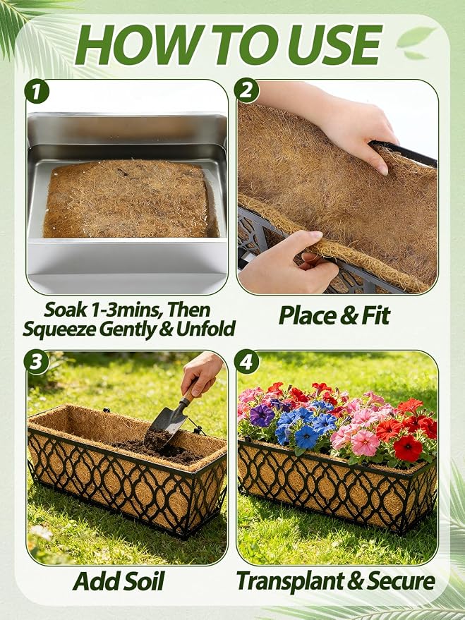24in Tapered Coco Liners for Window Planter Box - Image 7