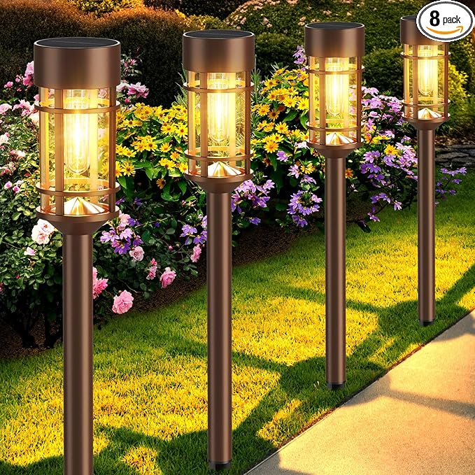 Mancra 8 Pack Solar Outdoor Lights, Bright Up to 10 Hrs Solar Lights Outdoor by Mancra