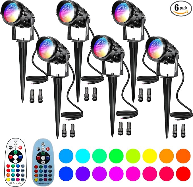 Christmas Landscape Lights 12W RGBW Outdoor Spot Lights by UPONELED