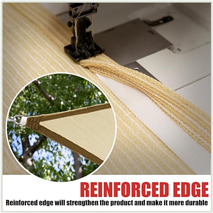 ColourTree TAPR1616 Custom Size 11' x 24' White Sun Shade Sail Canopy UV Block - Image 5