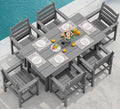 SERWALL Outdoor HDPE Dining Table Set, 7-Piece Outdoor Dining Table Sets by SERWALL