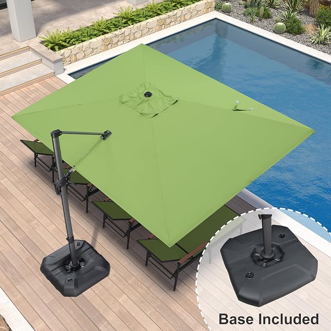 PURPLE LEAF 9' X 11.5' Square Cantilever Umbrella Patio Umbrella - Image 2