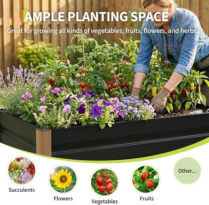 Garvee Large Aluminum Raised Garden Bed 6.5' x 2.5' x 16", Open-Bottom Jumbo - Image 7