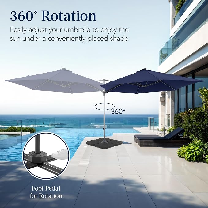 Best Choice Products 10ft Offset Cantilever Hanging Market Patio Umbrella - Image 3