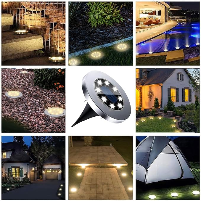 Solar Ground Lights, Waterproof Solar Garden Lights, Upgraded Outdoor Garden - Image 6