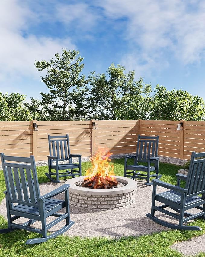 HDPE Rocking Chair Outdoor Set of 4 by Garvee