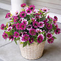 Fake Artificial Flowers for Outdoors Decoration, 4 Bundles Silk Faux Spring by Hrobek
