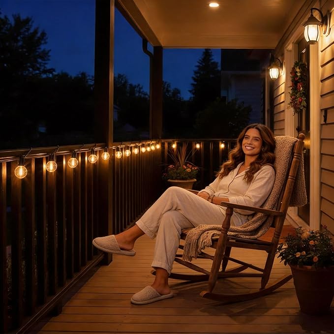 RTTY Dense-Glow Outdoor String Lights 60 ft, G40 Led Patio Globe Lights - Image 7