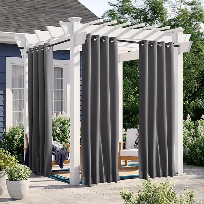 NICETOWN 2 Panels Blackout Outdoor Curtains - Image 2