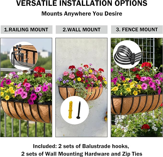 36“ Window Box Railing Planter - Image 3